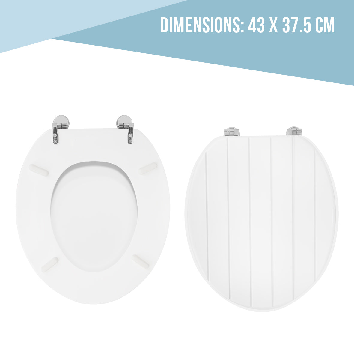 Tongue and Groove White Toilet Seat
