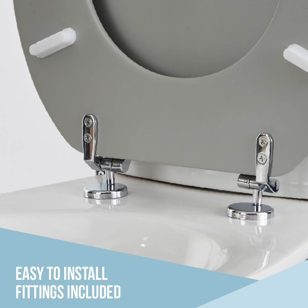 Tongue and Groove Grey Toilet Seat