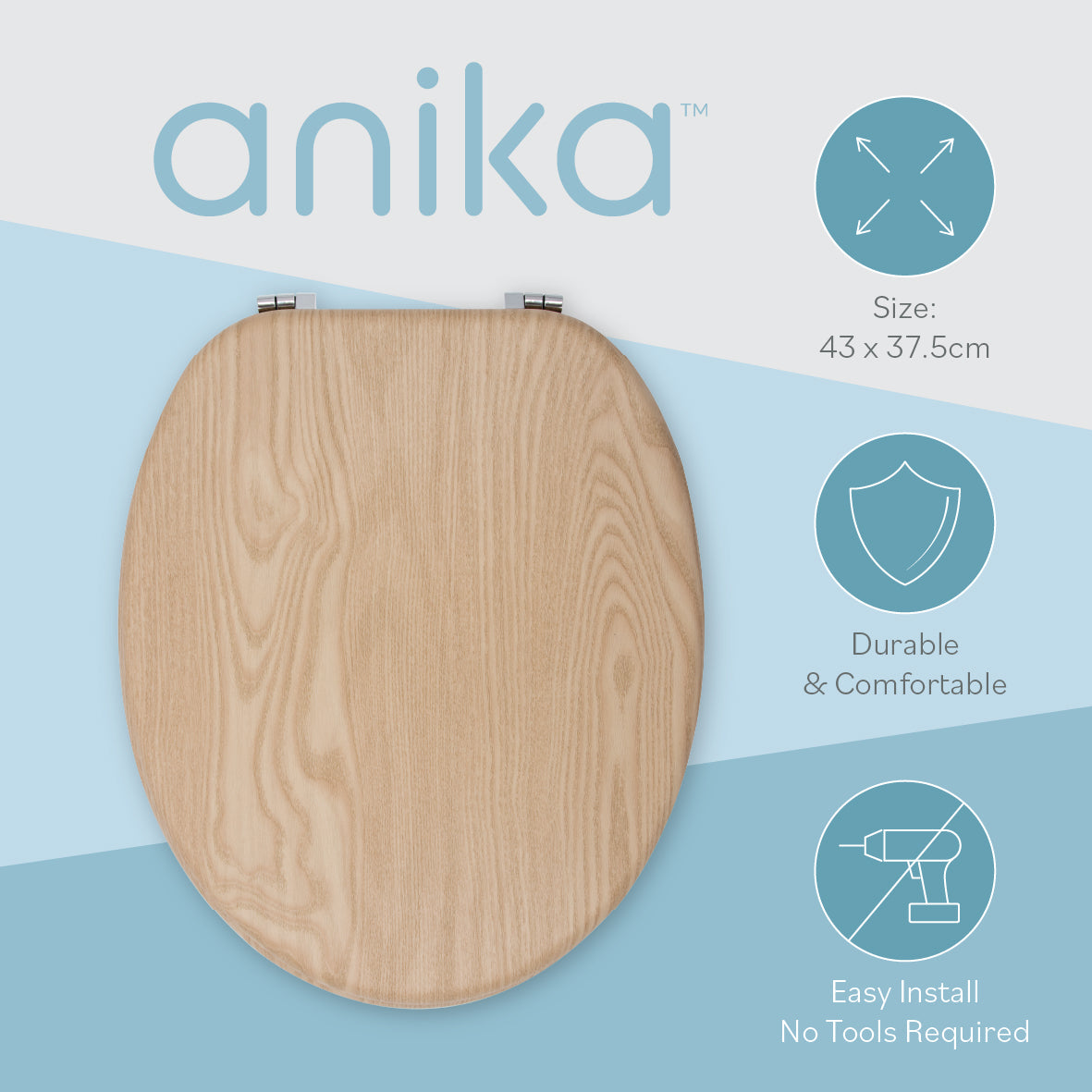 Light Oak Effect Toilet Seat