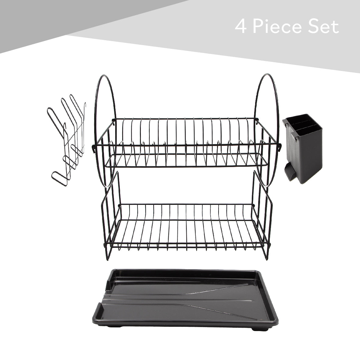 2-Tier Dish Drainer - Black