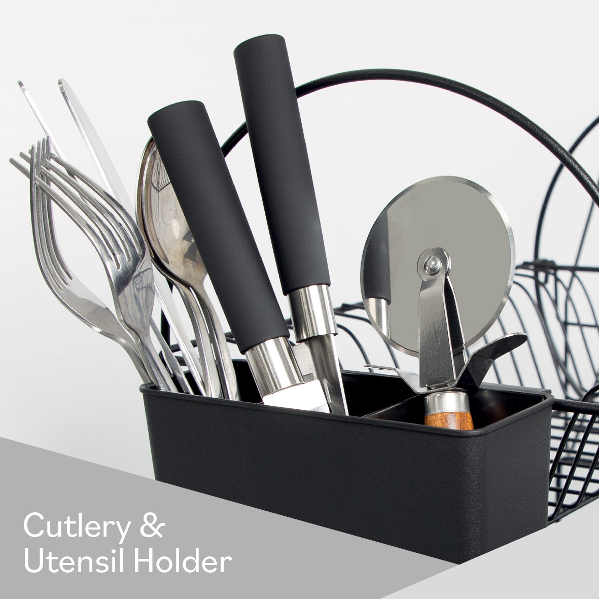 2-Tier Dish Drainer - Black