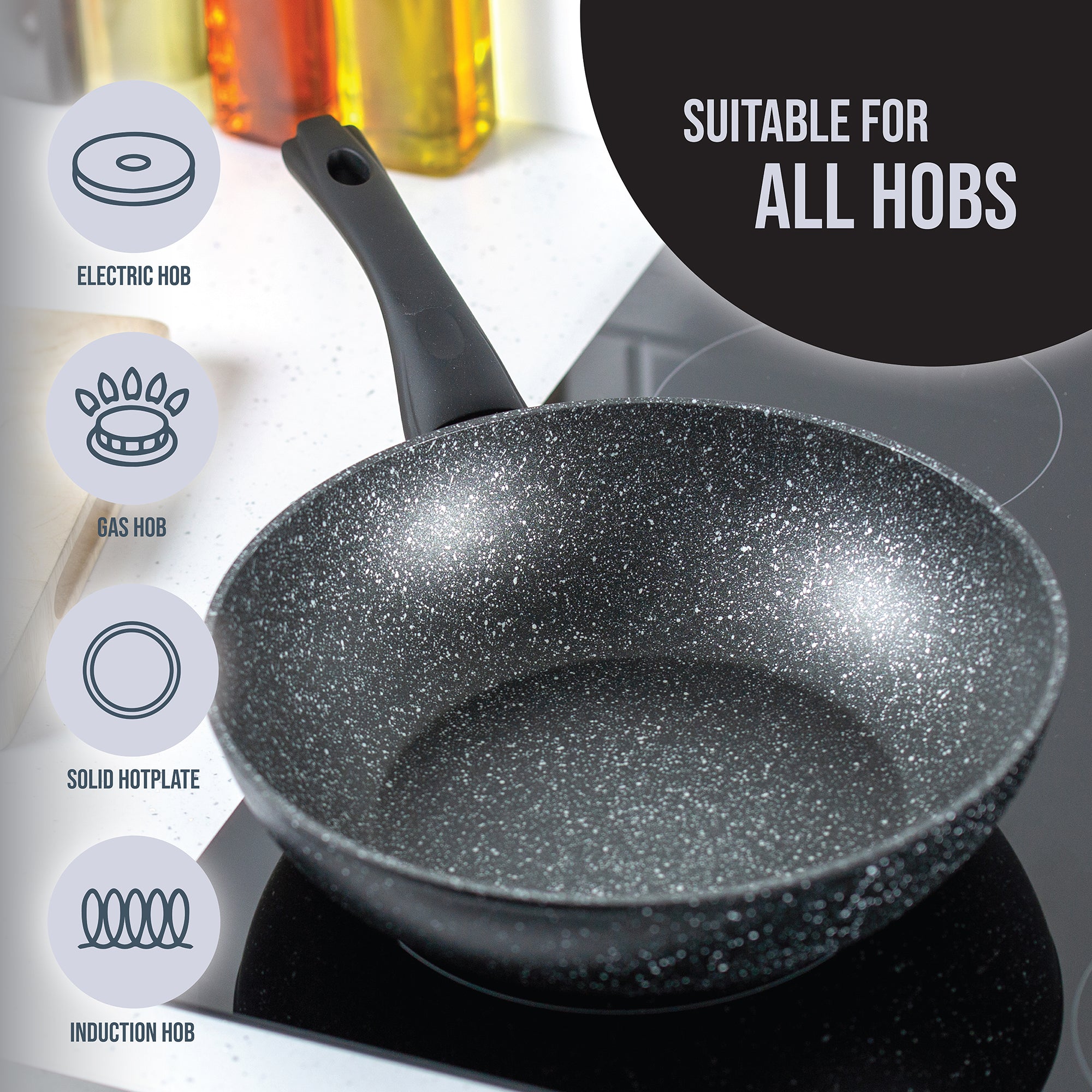 Classic 28cm Black Non Stick Wok