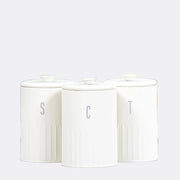 3pc Ivory Tea, Coffee & Sugar Storage Set