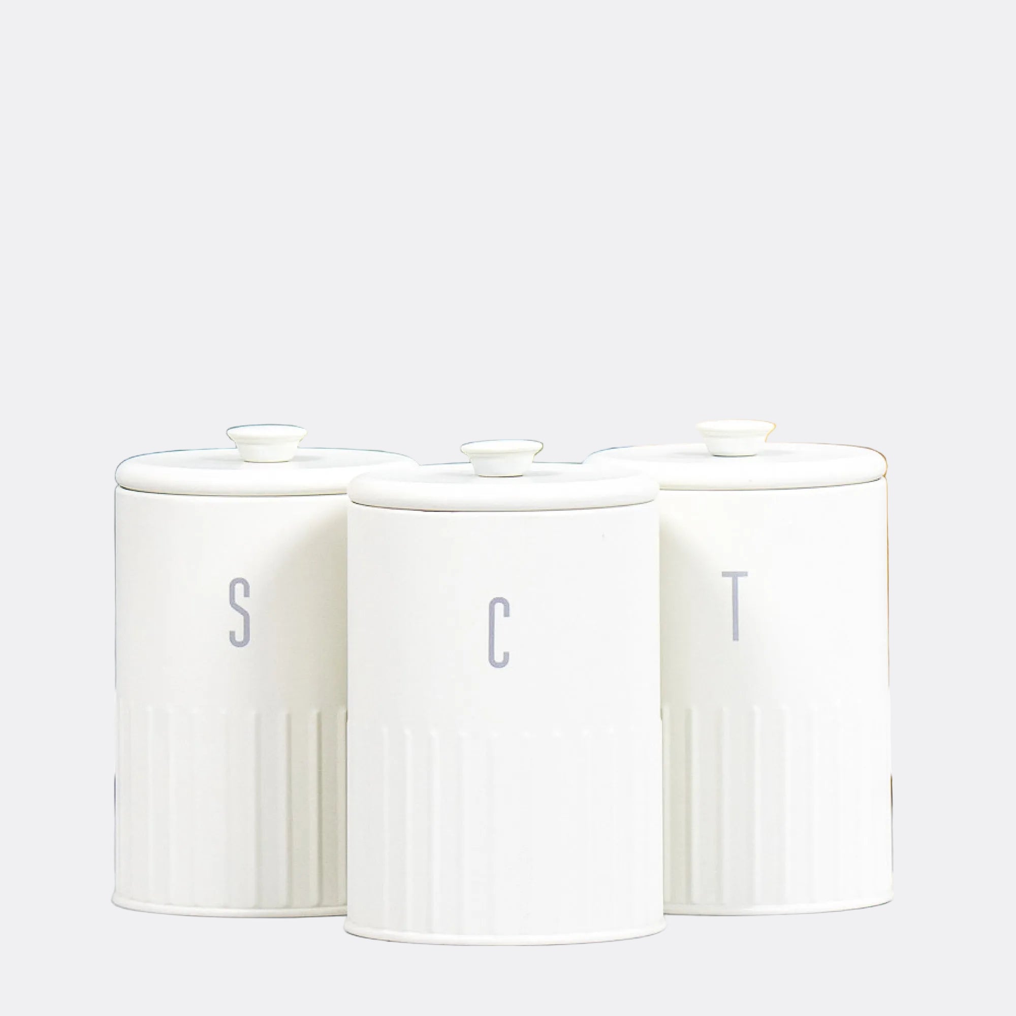 3pc Ivory Tea, Coffee & Sugar Storage Set