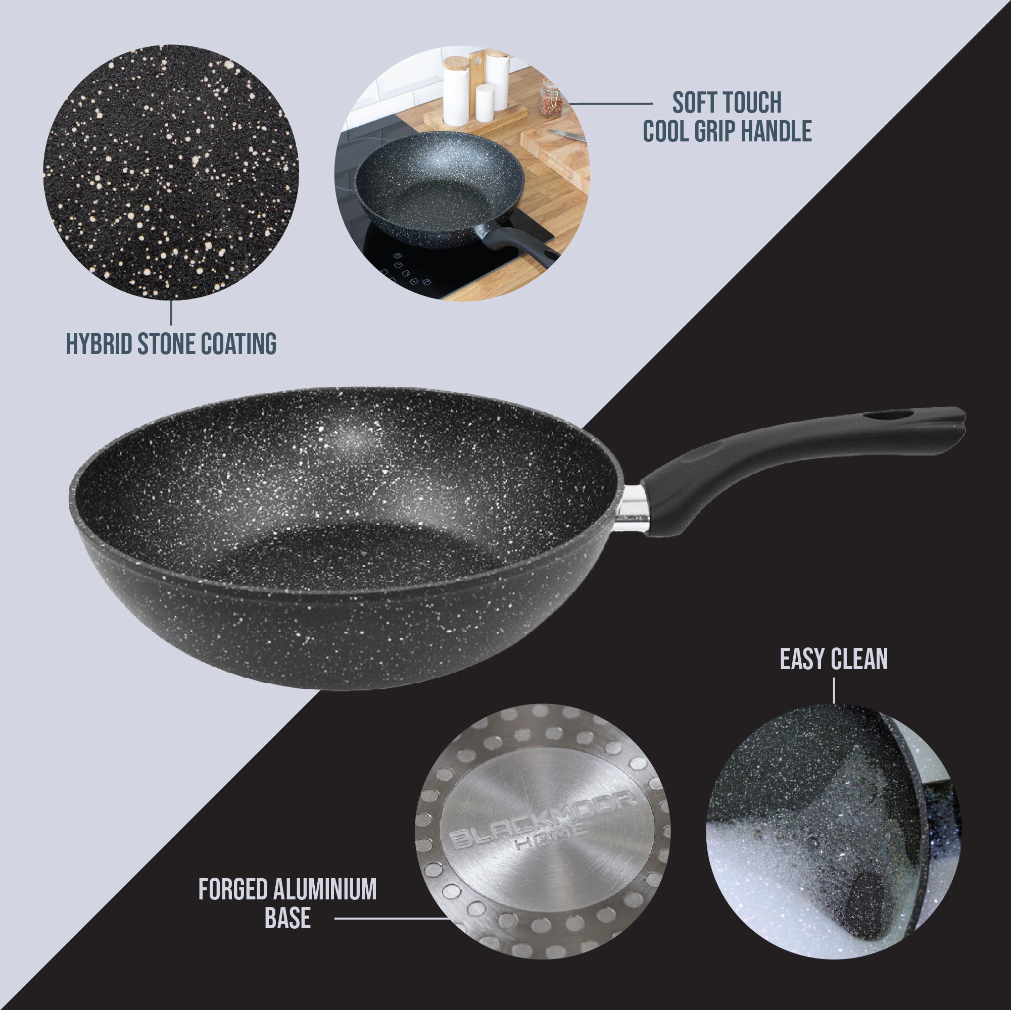 Classic 28cm Black Non Stick Wok