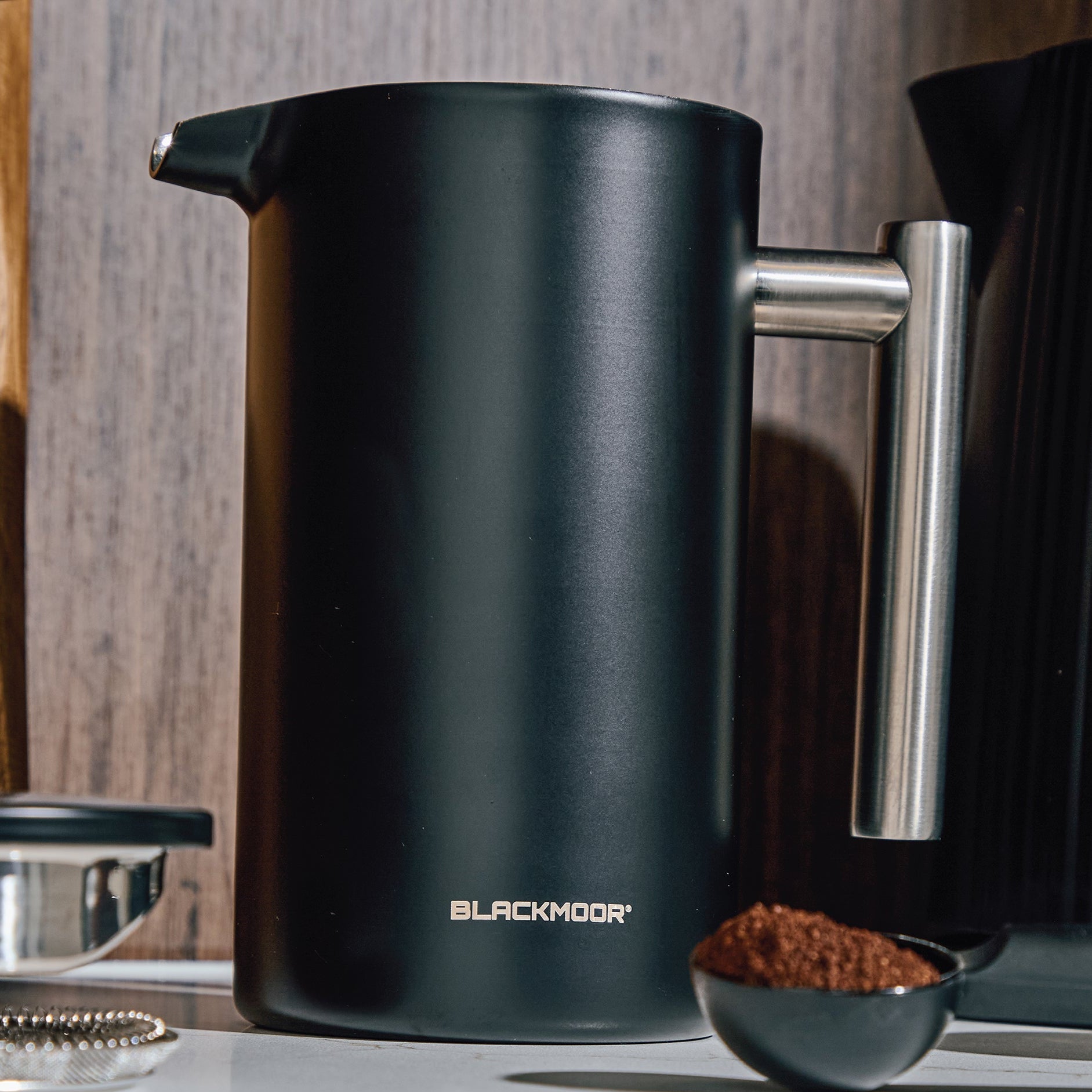 1000ml Black Stainless Steel Cafetière
