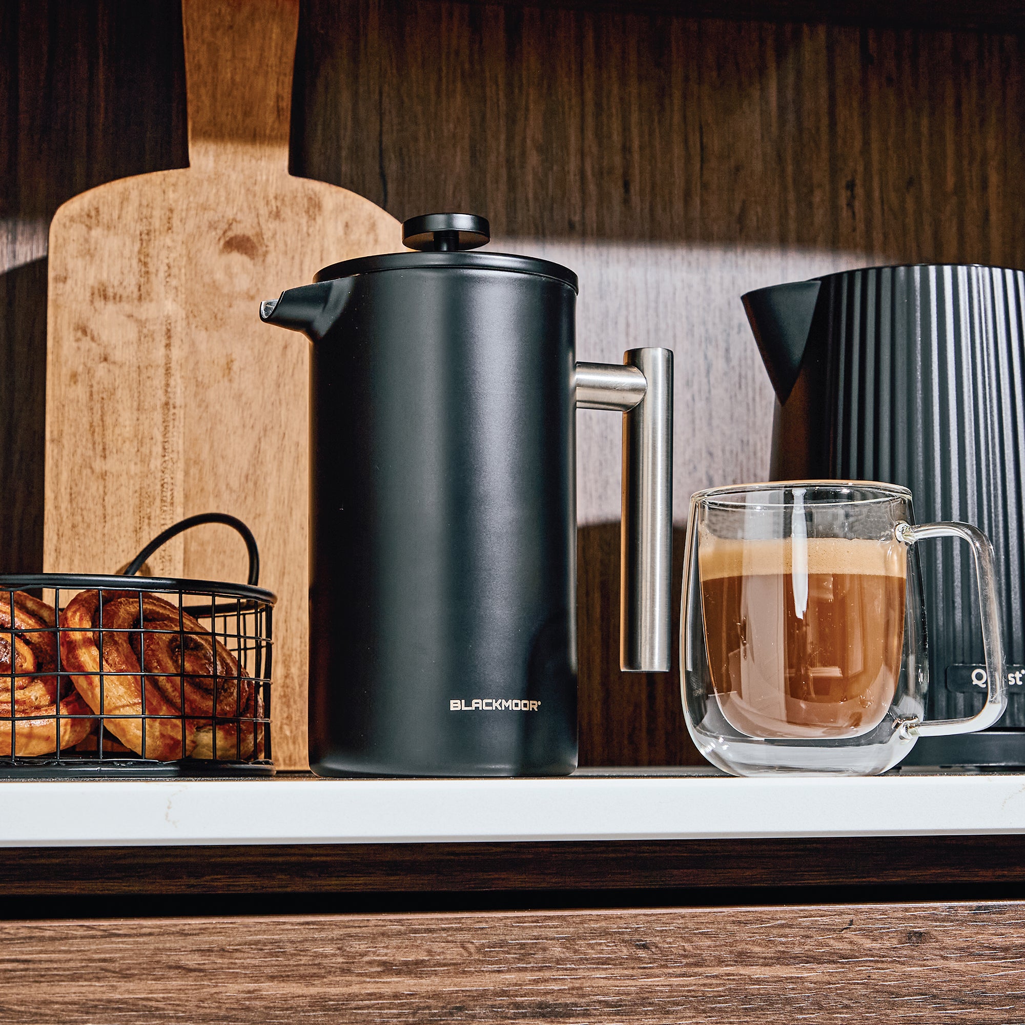 1000ml Black Stainless Steel Cafetière