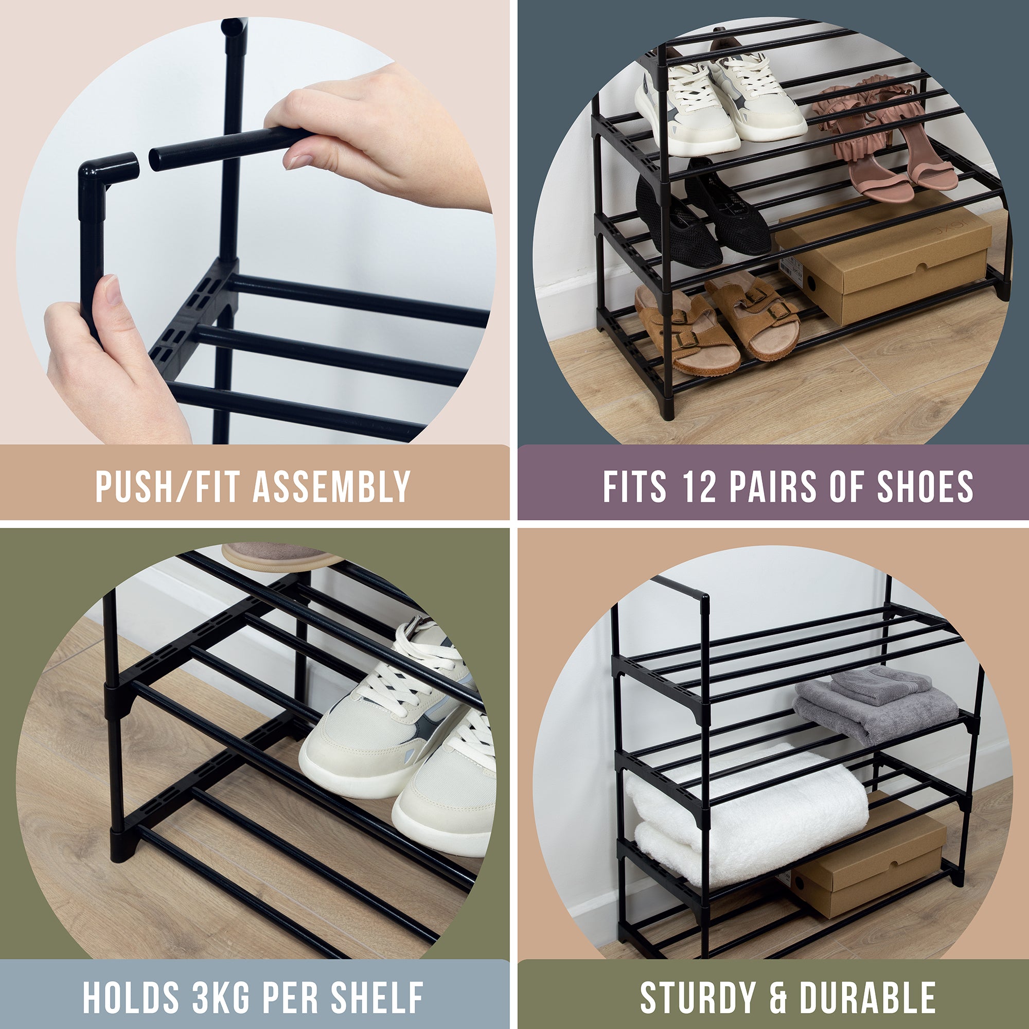 4-Tier Shoe Rack