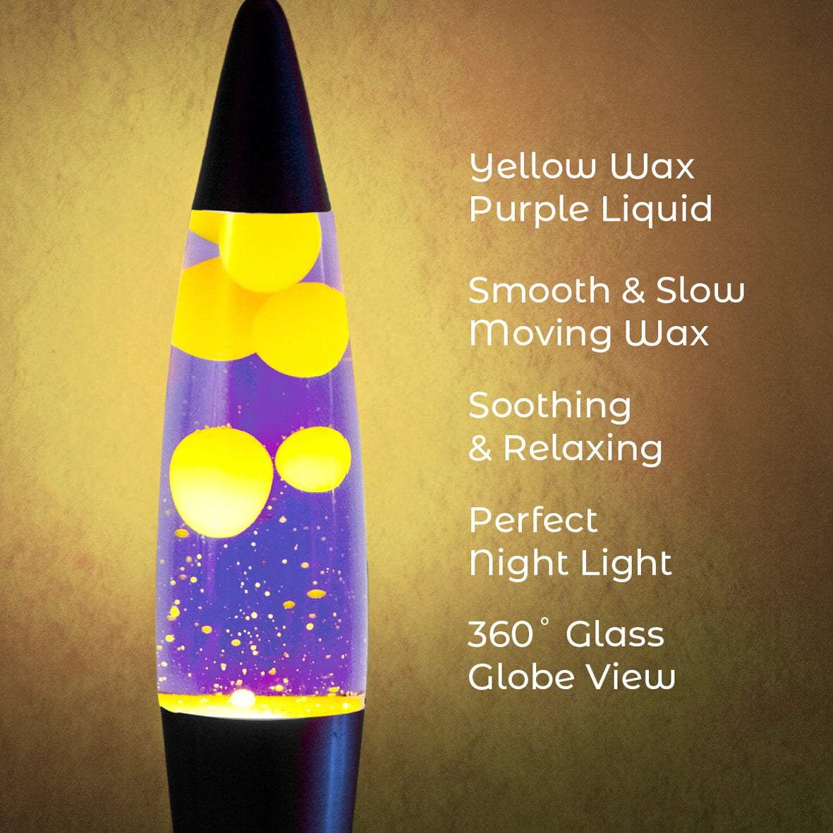 40cm Purple & Yellow Lava Lamp