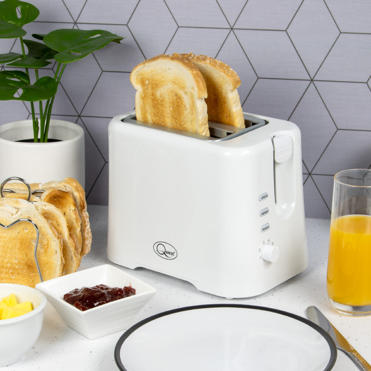 2 Slice Toaster - White