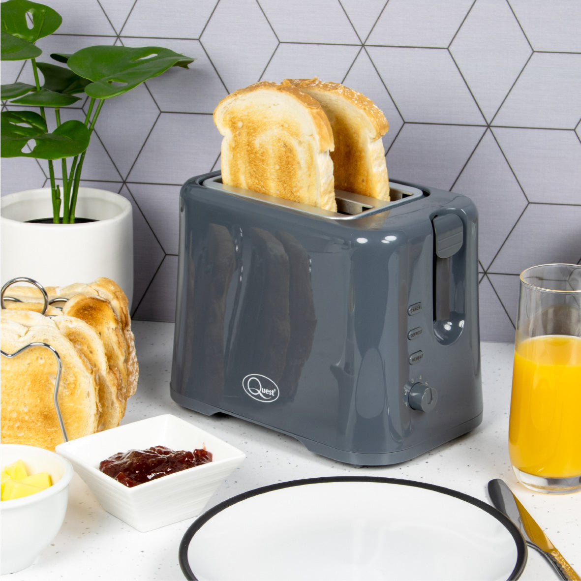 2 Slice Toaster - Grey