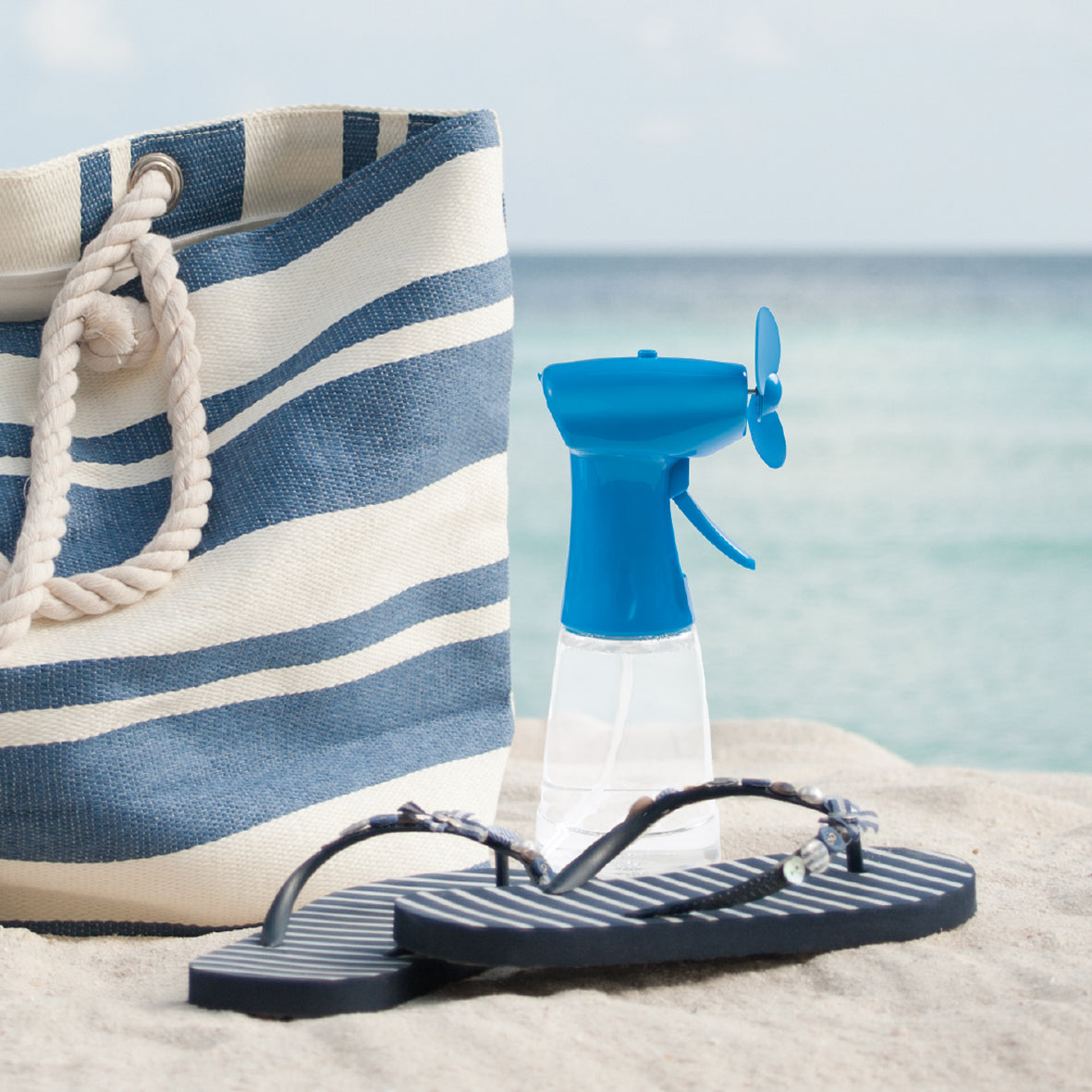 Handheld Water Mist Spray Fan - Blue