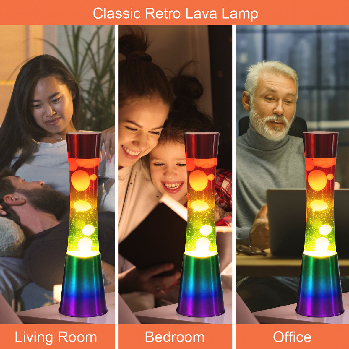 40cm Rainbow Lava Lamp