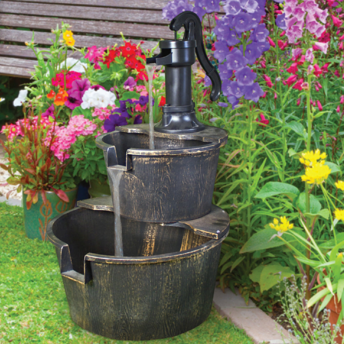 2 Tier Barrel Water Fountain