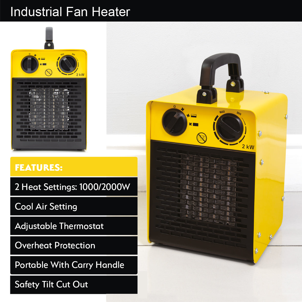 2kw Industrial Fan Heater