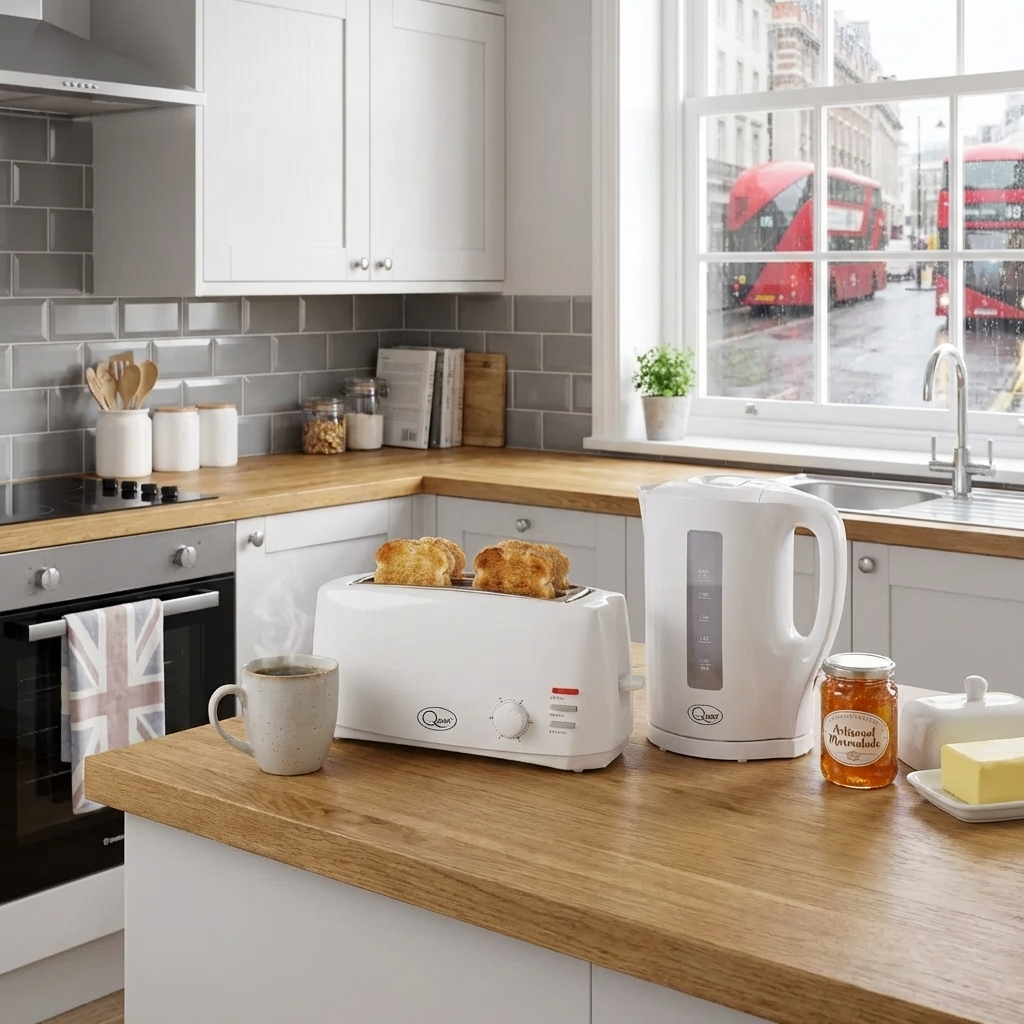 1.7L Kettle & 4 Slice Toaster Set - White