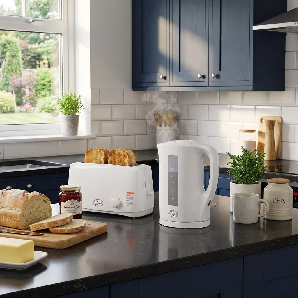 1.7L Kettle & 4 Slice Toaster Set - White