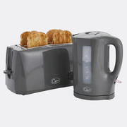 1.7L Kettle & 4 Slice Toaster Set - Grey