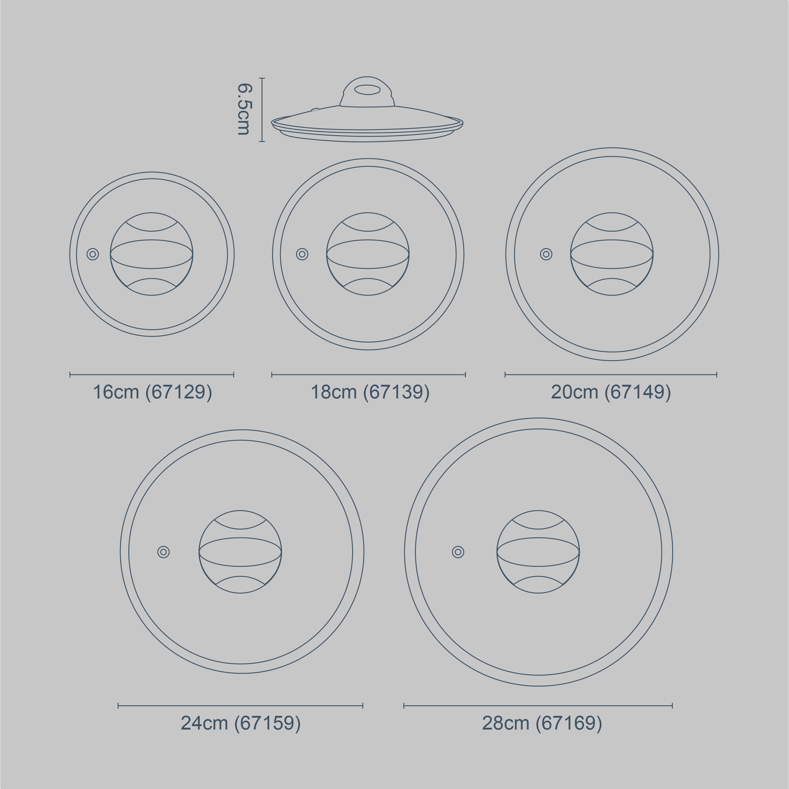 20cm Tempered Glass Pan Lid