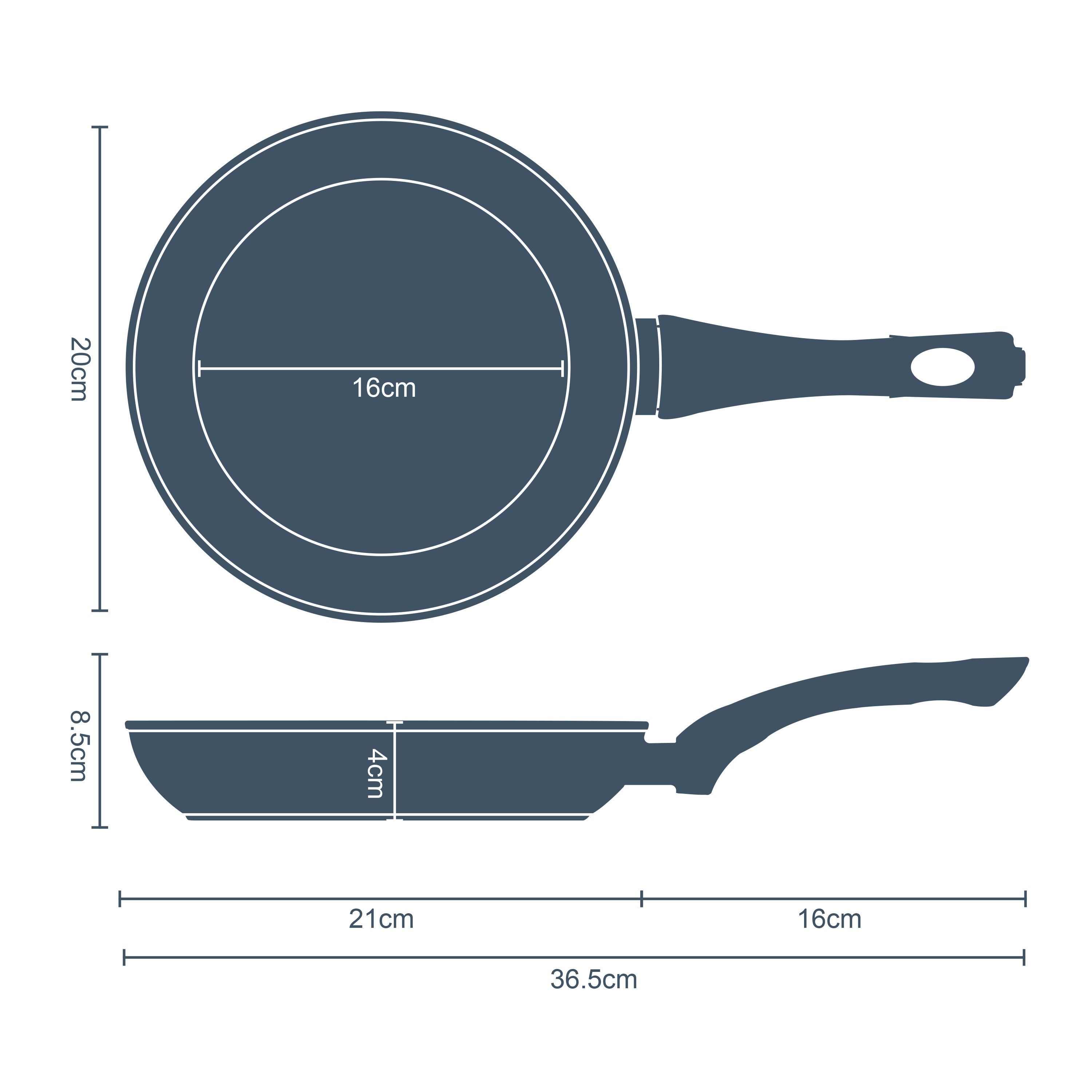 Classic 20cm Black Non Stick Frying Pan
