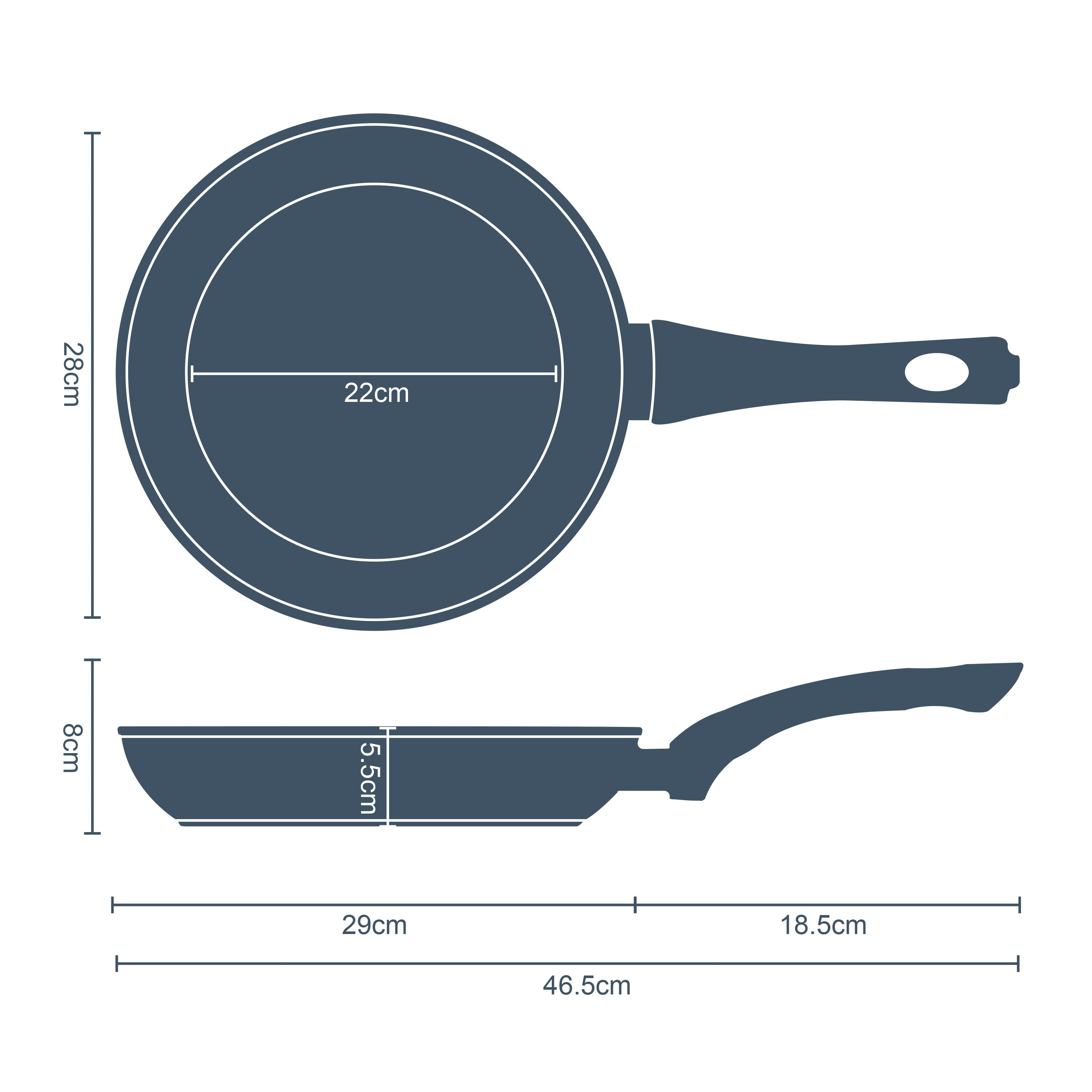 Classic 28cm Grey Non Stick Frying Pan