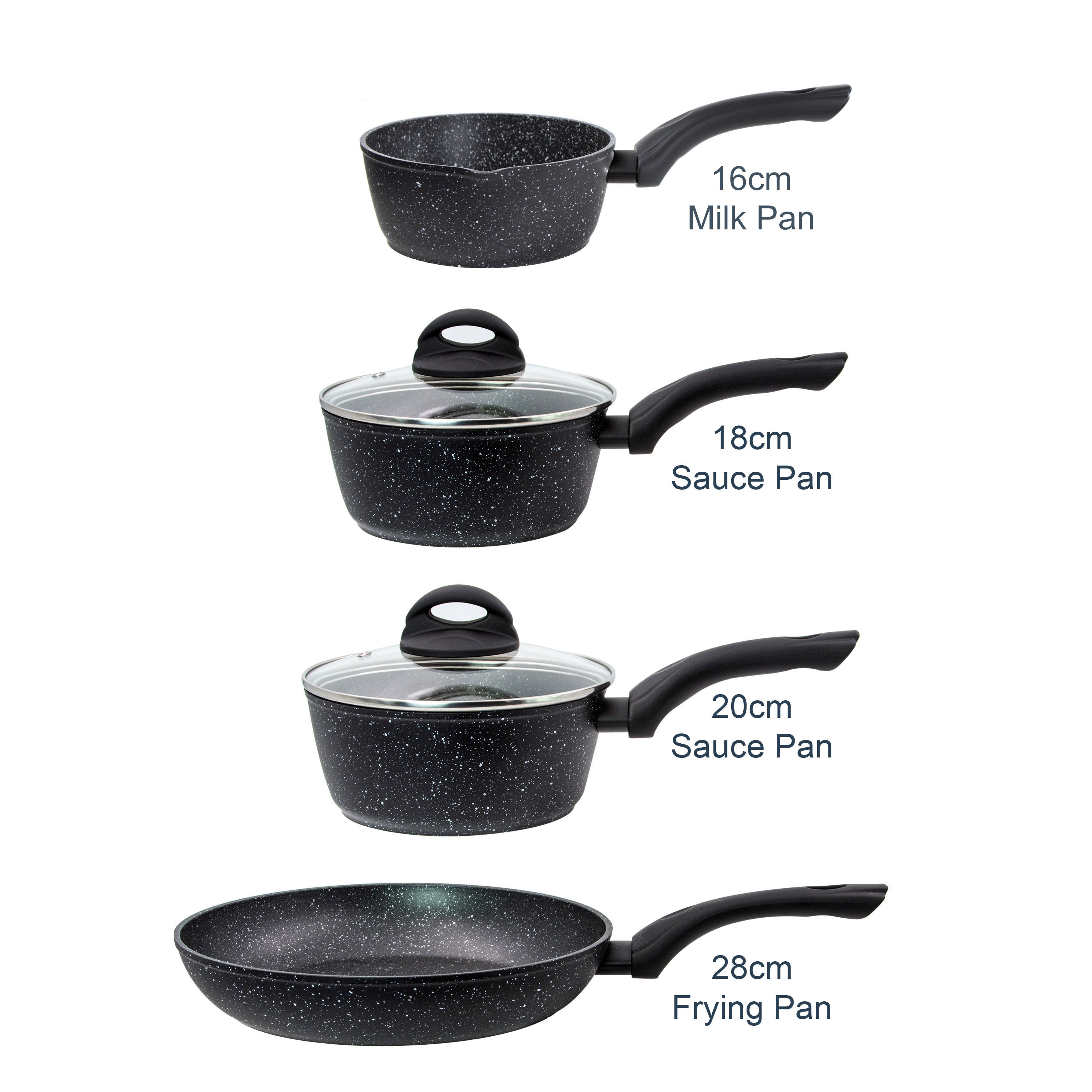 Classic 4-Piece Black Non Stick Pan Set