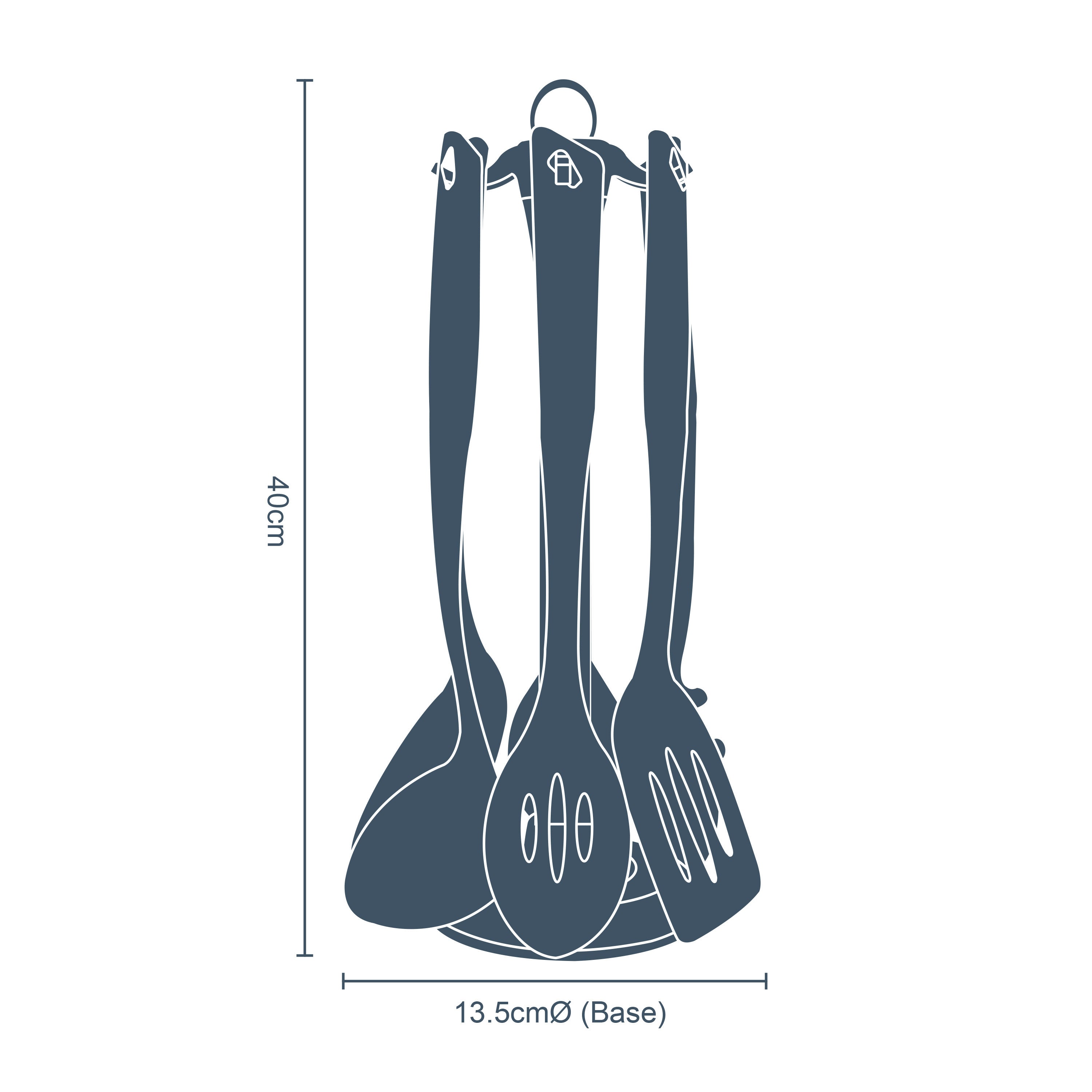6-Piece Black Utensil Set